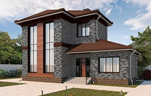 Фасадные панели Кирпич АМК микс темно-серый: фото товара 2